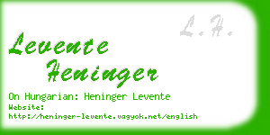 levente heninger business card